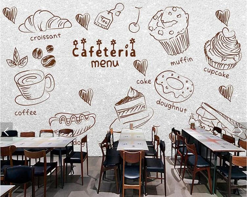 3d обои на заказ фоновые для ресторана кухни бара магазина украшения дома|Обои| |