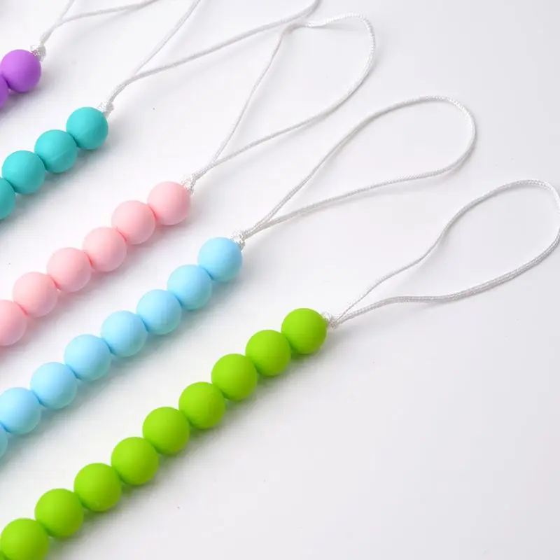 

Baby Boys Girls Pacifier Chain Solid Color Beaded Appease Infants Products Silicone Nipple Clip Anti-chain CORB