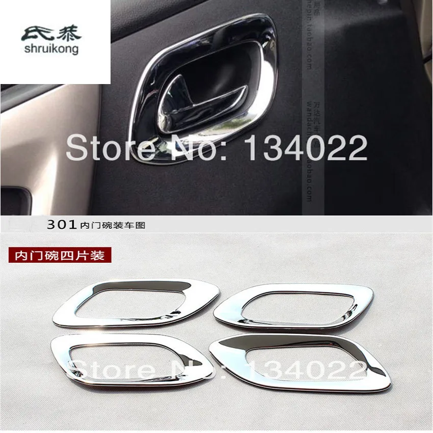 

4PCS/Lot Car Stickers of Chrome Plated Interior Door Shake Handshandle Decoration Cover for 2012-2019 Peugeot 301