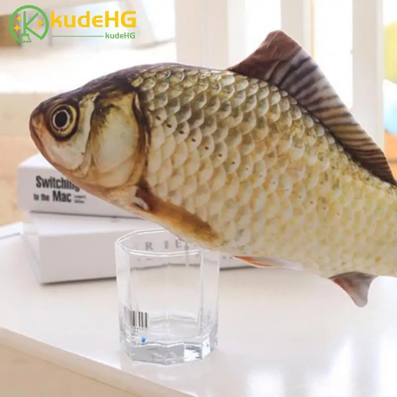 Plush Creative 3D Carp Fish Shape Cat Toy Gift Cute Simulation Playing For Pet Gifts Catnip Stuffed Pillow Doll 23 | Дом и сад