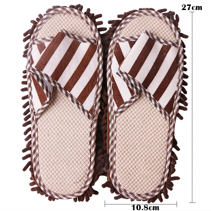

Congis 1 pair Floor Cleaning Slippers Washable Chenille wipes slipper for House Cleaning Dust Cleaner Lazy Shoes Cover 4 color