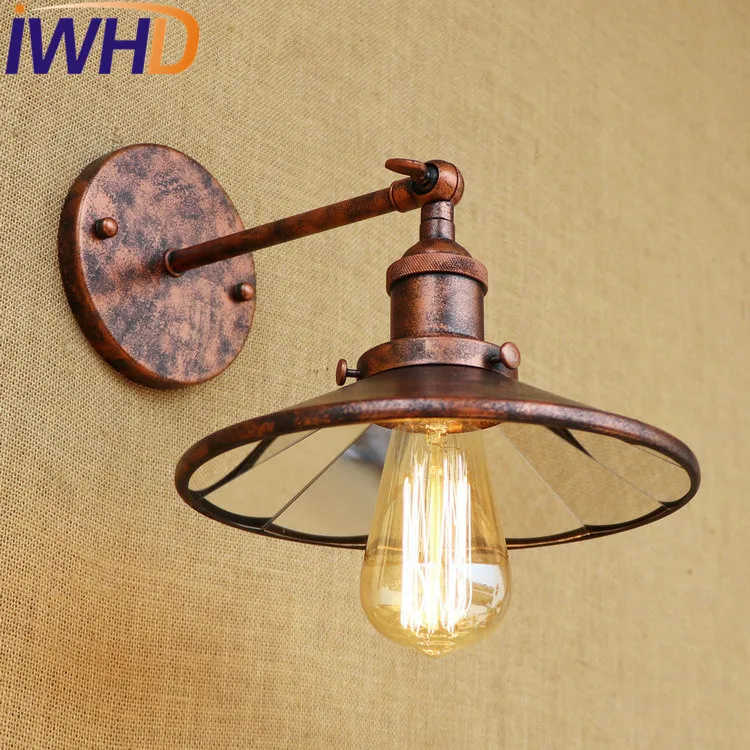 Лофт Декор Эдисон бра промышленный настенный светильник Железное Зеркало Стекло