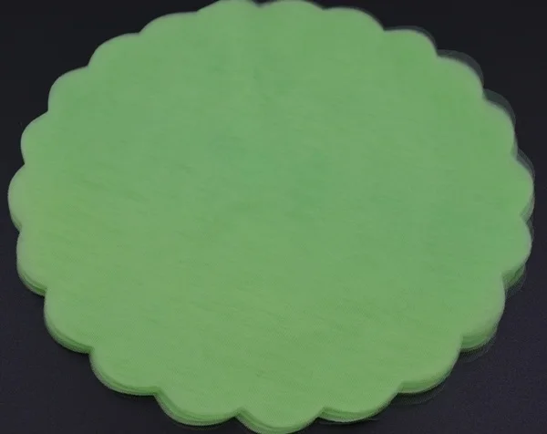 Light Green 100 шт, белый/розовый/красный/фиолетовый/синий тюль из органзы с зубчатым краем, круглые круги, свадебные украшения, мешочки - Цвет: Light Green