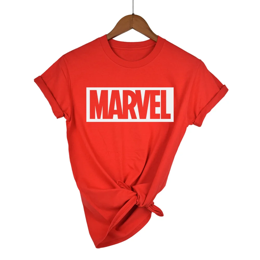 Мода Harajuku Повседневное Для женщин Футболки для женщин в стиле панк-рок Marvel TS Хлопка tumblr футболка Повседневное битник для Famale Топ - Цвет: red