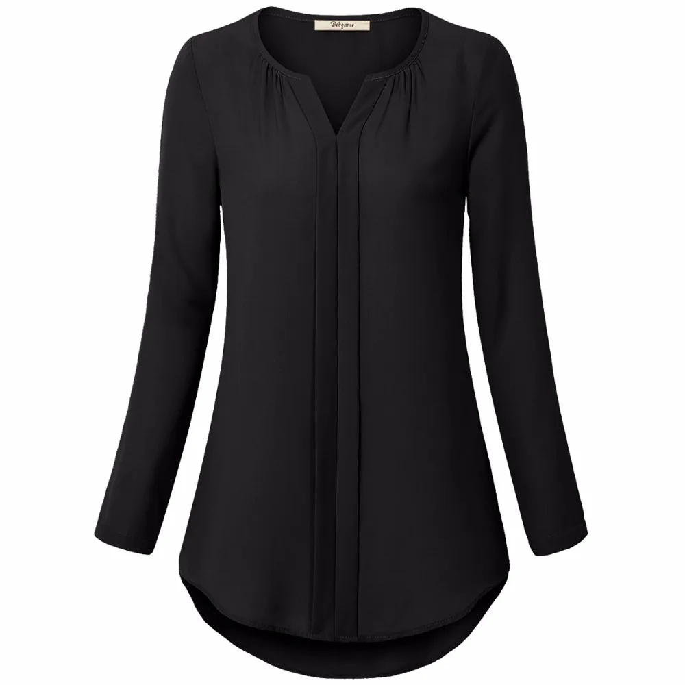 Timeson Long Sleeve Women Autumn Blouse Solid Color Loose Hem Shirt For Female Leisure Spring Simple Femme |