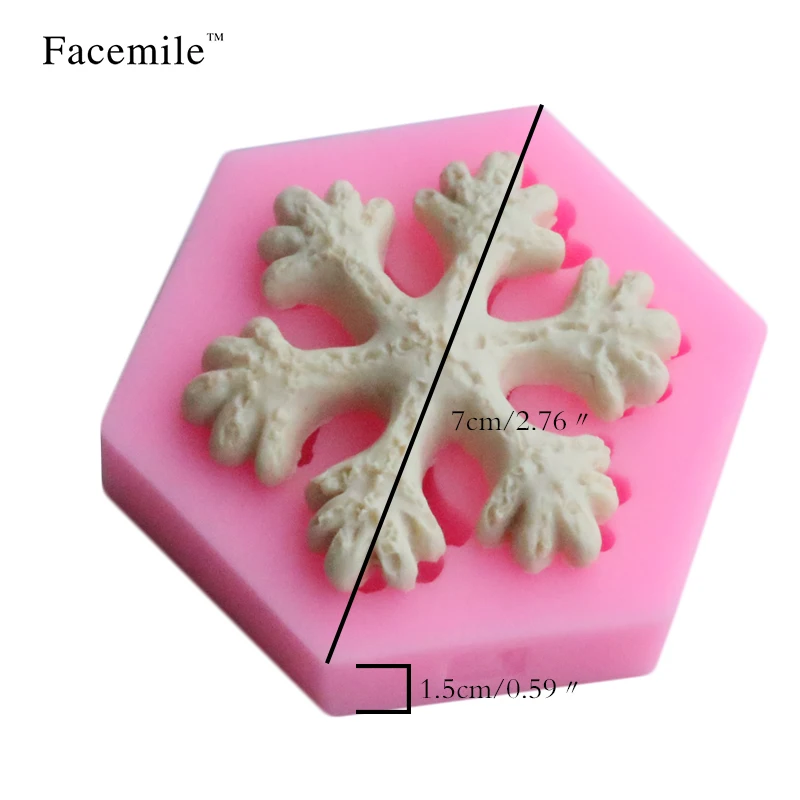 Силиконовая форма для мастики мыло сахар снежинка Рождество Хэллоуин