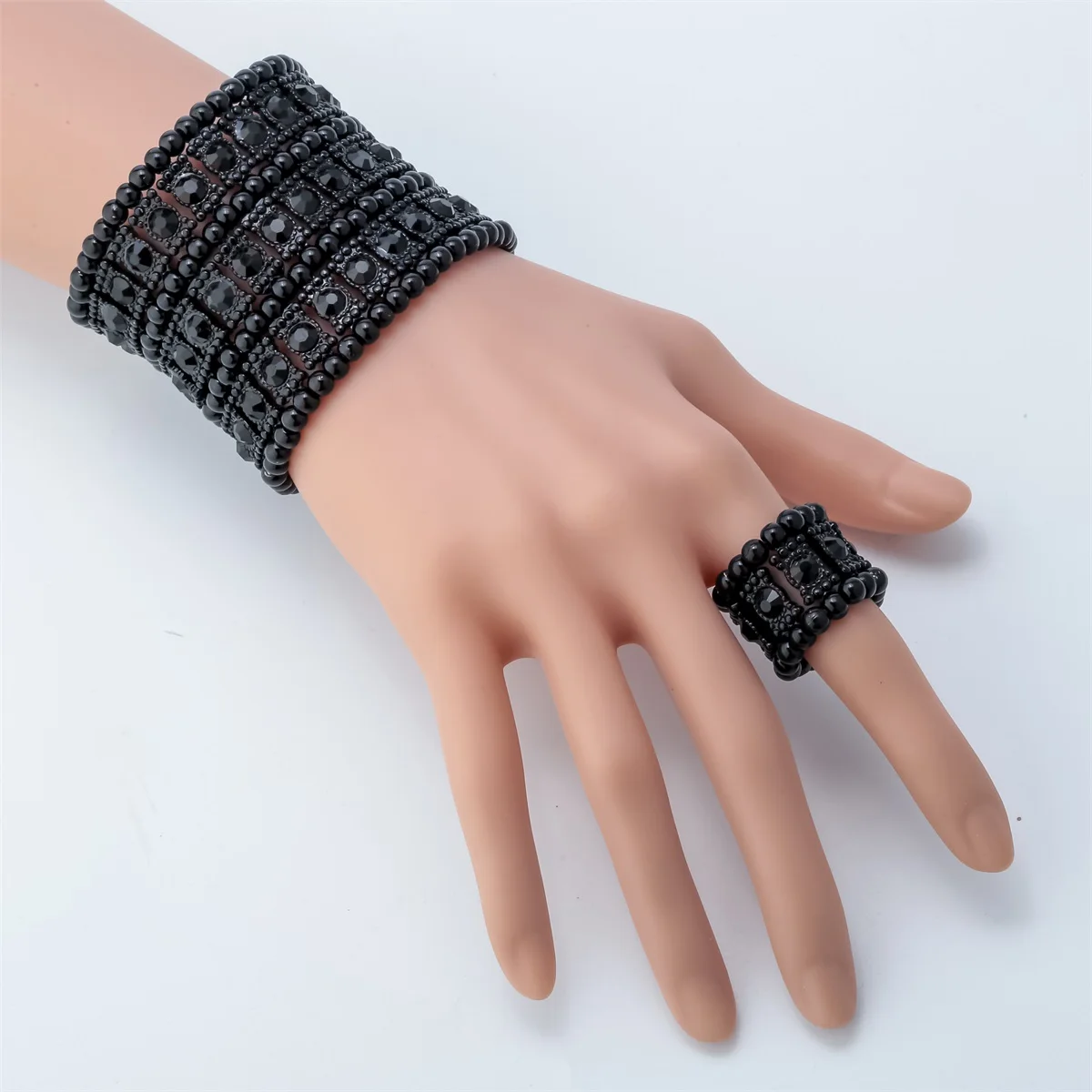 Многослойные Свадебные кольца с кристаллами B11|bracelet ring set|set weddingcrystal jewelry |
