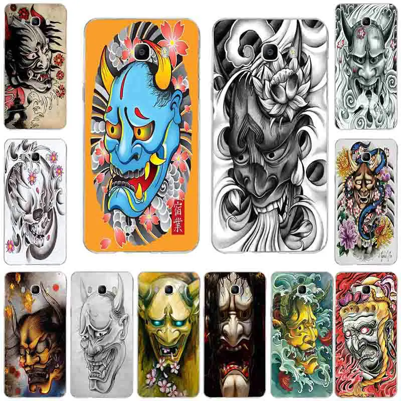 Для Samsung Galaxy A3 A5 A7 J2 J3 J4 J5 J6 J7 J8 2016 2017 2018 Coque Shell мягкий TPU чехол японский Oni Hannya маска