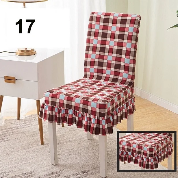 ChairCoversPattern17 Новое поступление Универсальный Ruched спандекс чехлы для стульев эластичные чехлы на кресла Банкетный обеденный стул протектор сиденья свадьба - Цвет: ChairCoversPattern17