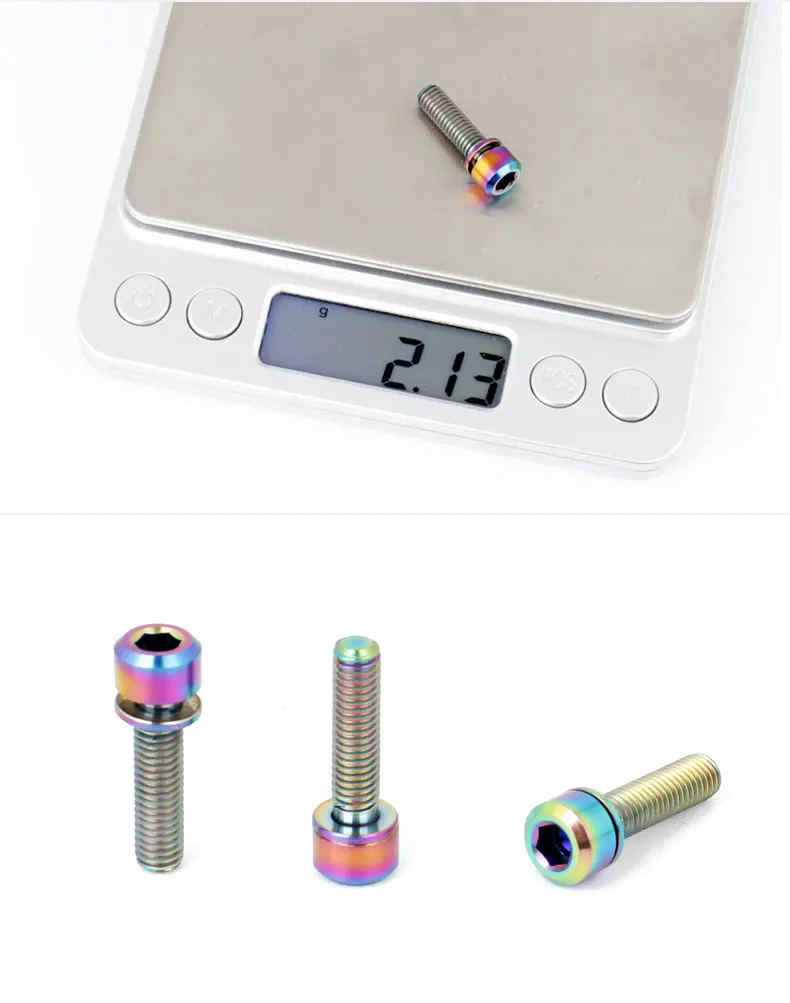 Deemount M5* 18 шестигранный во главе с шайбой для стержня переключения зажим подседельного штыря Ti TC4 винт титановый велосипедный шурупы с шайбой 6 шт
