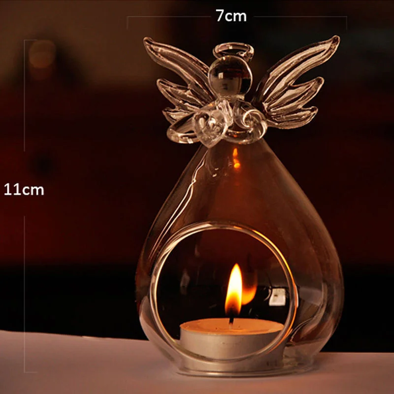 Hot Romantic Angel Crystal GlasClear Candle Holder Hanging Tea Light Candlestick Burner Vase DIY Home Wedding Party Decoration | Дом и сад