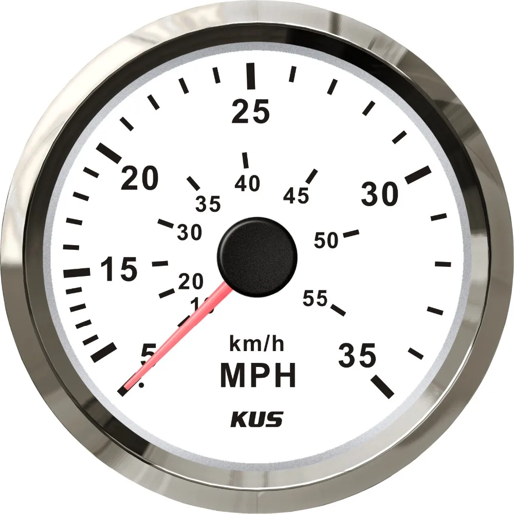 Белый Спидометр в корпусе из нержавеющей стали KUS 85 мм 0 35 миль/ч для лодки|boat boat|boat