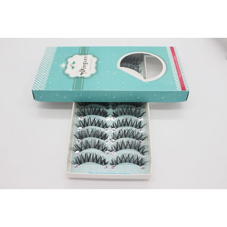 H92 10 Pairs Comfortable Soft Natural Black Gorgeous 3D Long Cross False Eyelashes Eye Lashes Messy Style Handmade - Цвет: H92