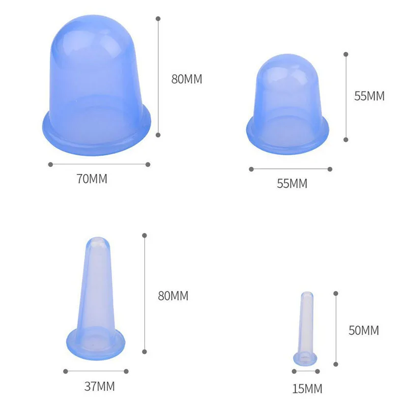 Набор силиконовых вакуумных банок 4 в 1 для шеи спины и тела|Устройство ухода за