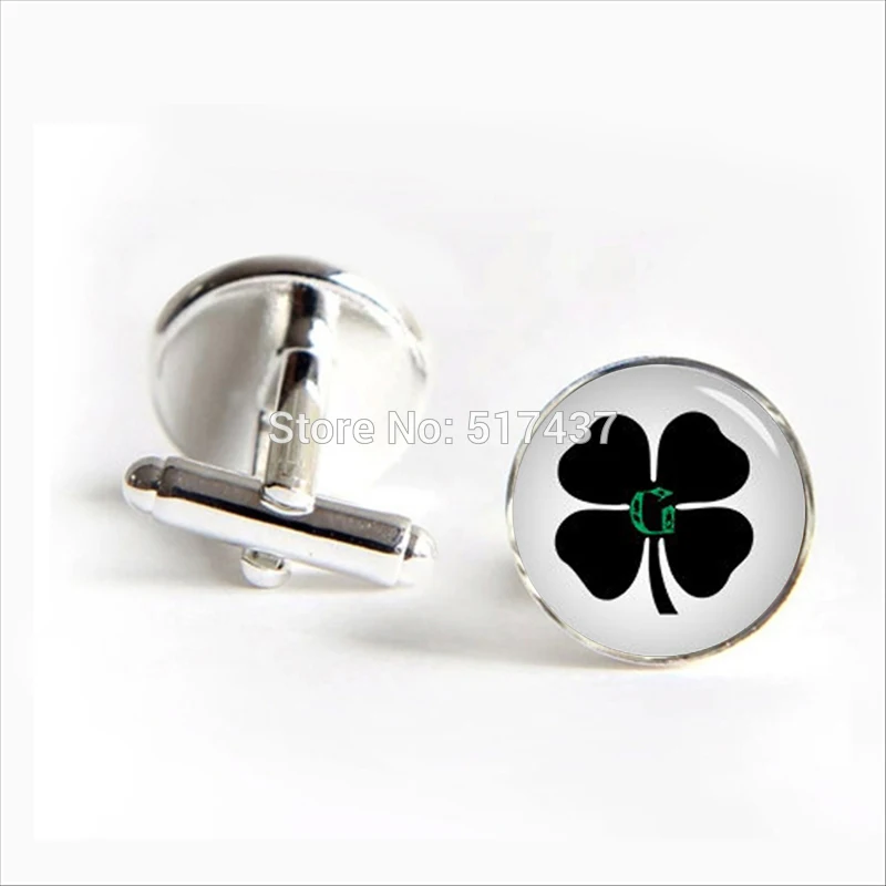 2017 оптовая продажа запонки с четырьмя листьями клевером для женщин стеклянная