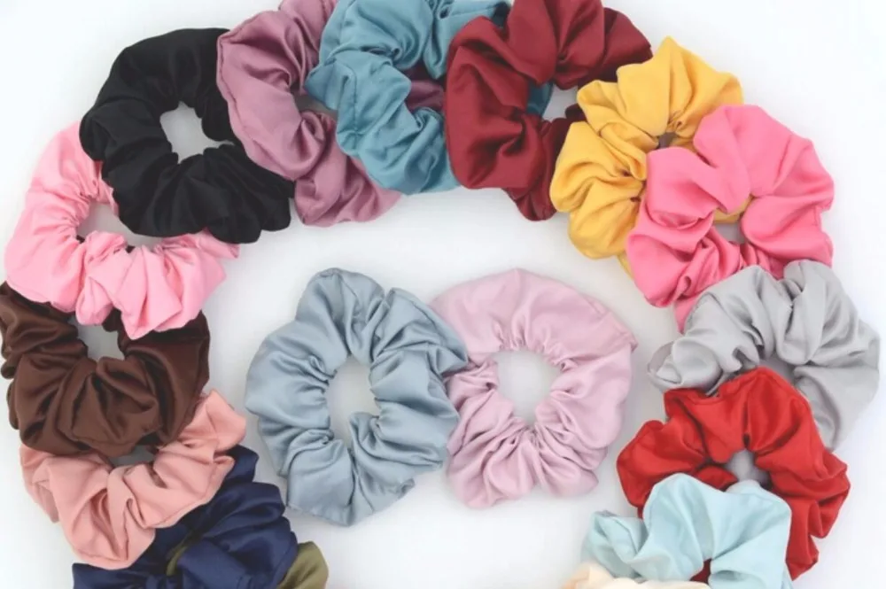 Free shipping Fashion women's lovely Satin Hair band cute hair Scrunchies girl's elegant Tie Accessories Ponytail Holder |