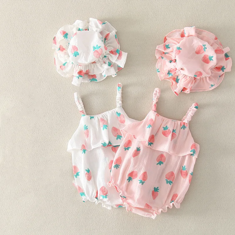 2019 Летний Новый хлопковый комбинезон для маленьких девочек Детский комплект без