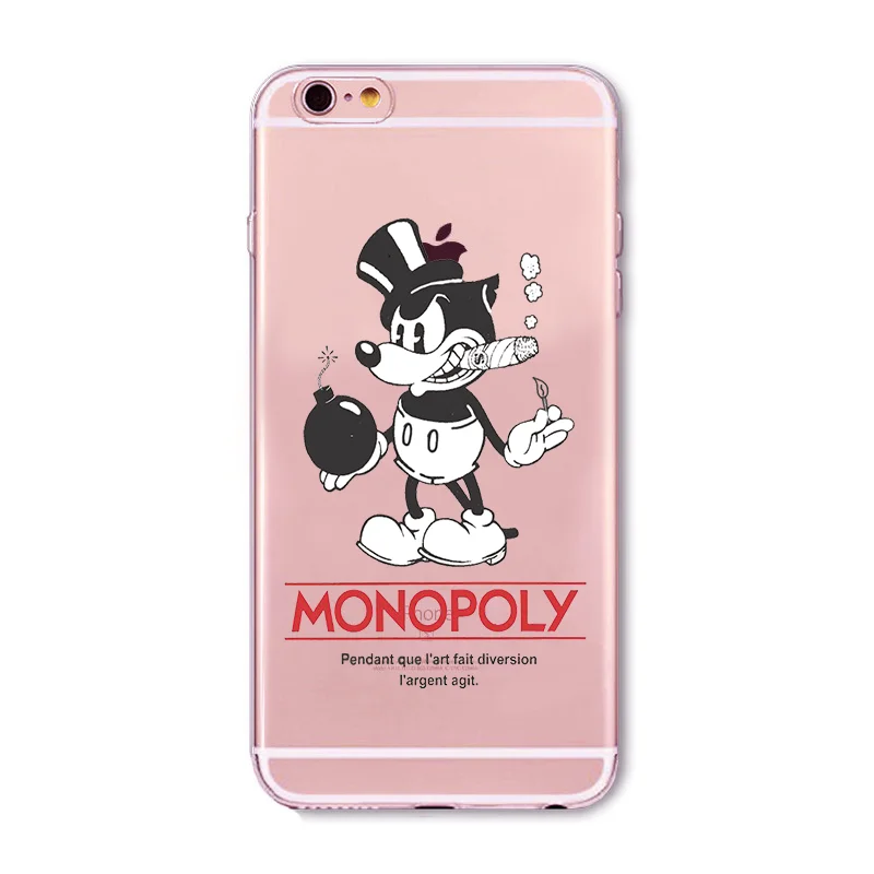 Воин Монополия доллара Mr Mobbin чехол для iPhone X XS Max XR 8 SamsungS7 S8 S9 прозрачный мягкий