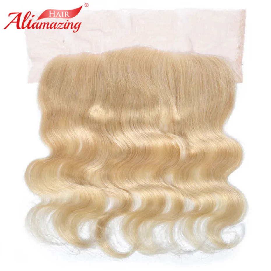 

Ali Amazing Hair Lace Frontal #613 Blonde 13x4 Body Wave Brazilian Virgin Hair with Baby Hair Bleached Knots Preplucked Hair