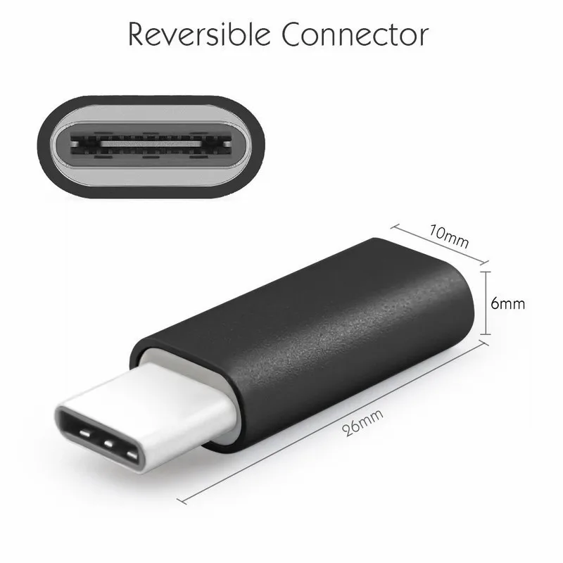Адаптер Ascromy USB C 10 шт. для LG V20 Huawei P9 Microsoft Lumia 950 HTC Bolt ZTE Axon 7 BLU Pure XR алюминиевый черный