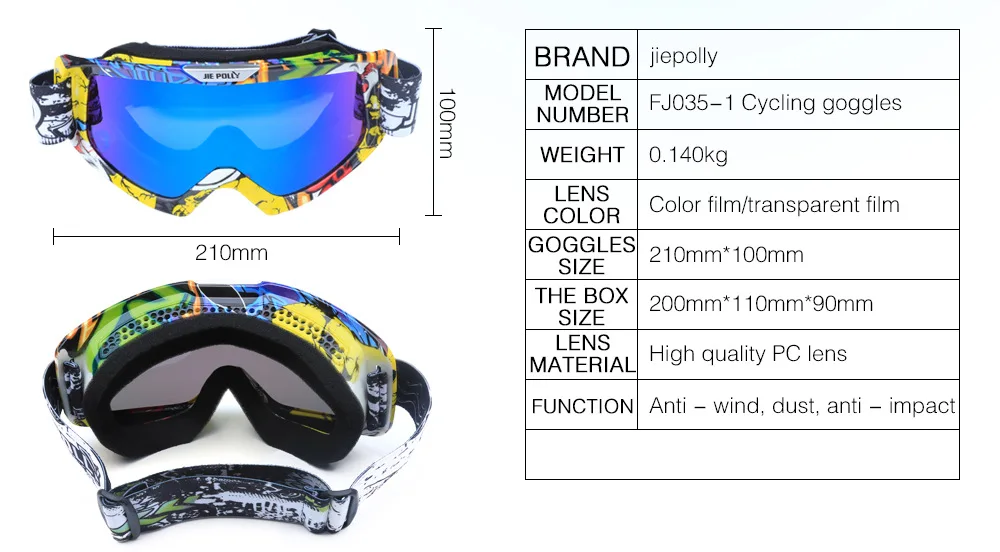 Motocross Goggle Motorcycle Glasses Outdoor Sport Ski Goggles For ATV Moto Off road dirt bike | Автомобили и мотоциклы