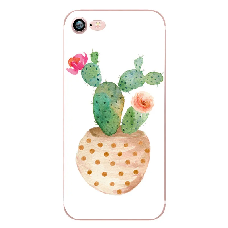 Чехол для iphone Fundas 6 S Красивые цветы Кактус задняя крышка Защитный Coque 7 8 Plus X SE 5 5S