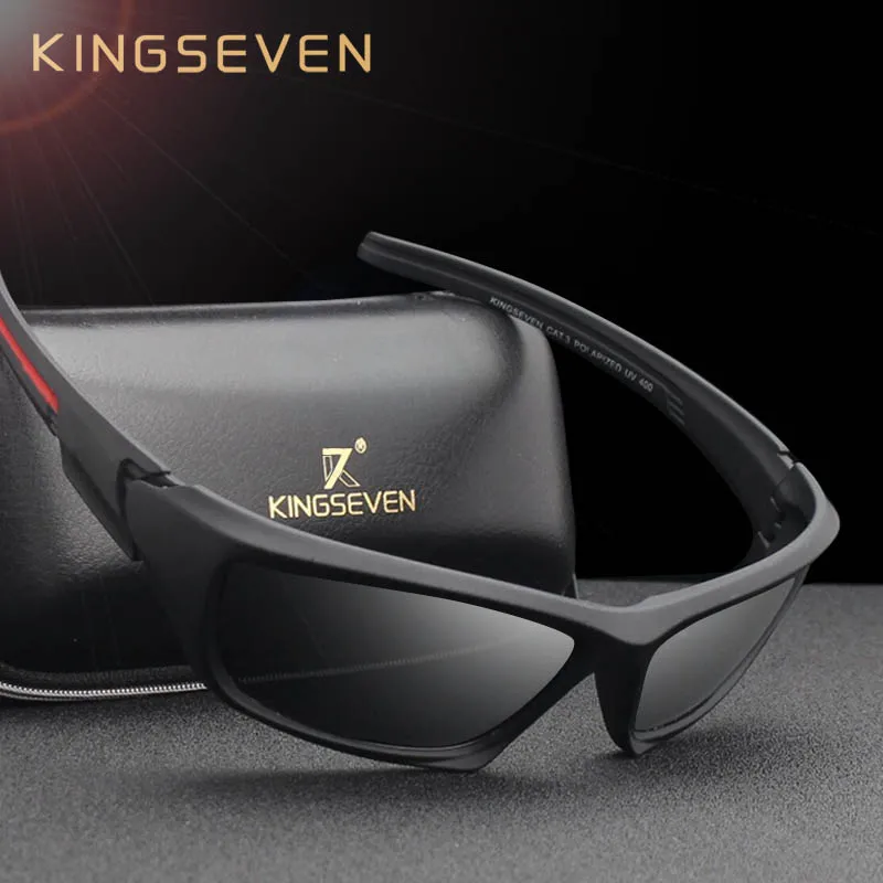 Мужские солнцезащ. Очки ночного видения KINGSEVEN черно серые солнцезащитные очки в
