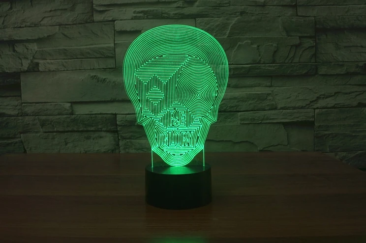 [Seven Neon] Бесплатная доставка модная Акриловая Маска 7 цветов настольная лампа 3D