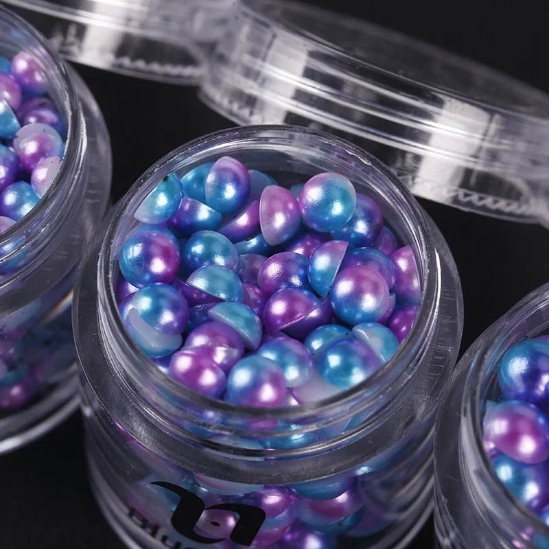 Blueness 1Box Half Round Pearl 10ml 2 Colors Mixed 4 Sizes Colorful Rhinestones For Nail Art Decorations UV Gel Accessories | Красота и