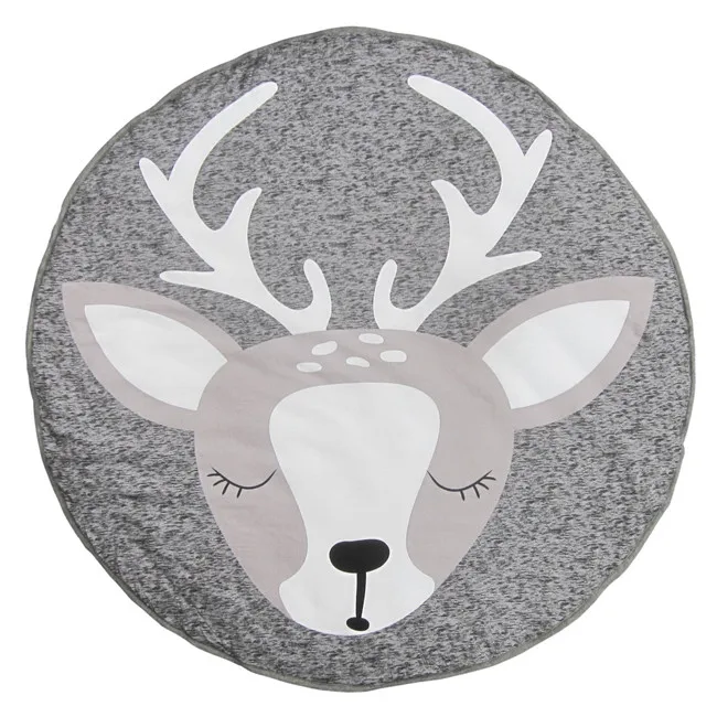 Elk Игровой коврик круглый Лев, кролик, единорог, лиса, коала, одеяло для ползания, детский игровой коврик, игровой коврик, напольный ковер для детского спортивного зала, декор для комнаты - Цвет: Elk