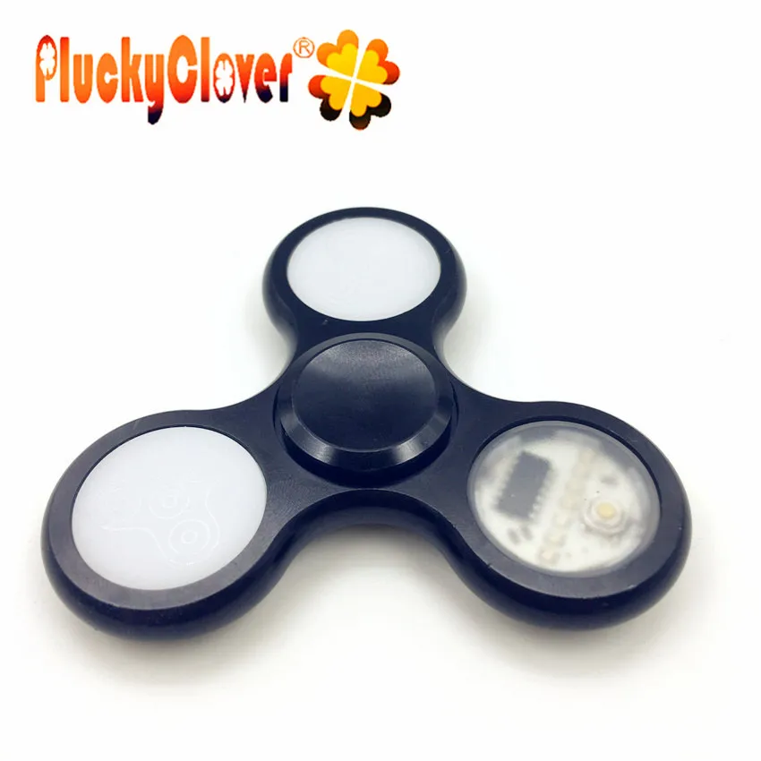 1 шт. светодиодный креативный Блестящий металлический Спиннер с графическими