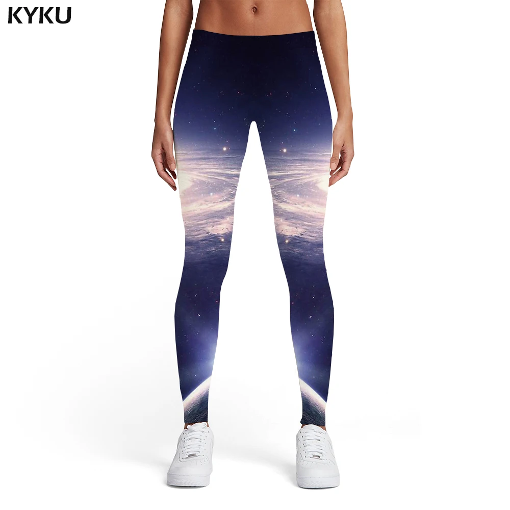 KYKU galaxy Леггинсы женские синие спортивные космические дамские Harajuku спандекс готические сексуальные женские s легинсы, штаны для фитнеса модные летние