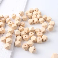 loose beads beech wooden faceted hexagon wooden unfinished octagonal geometric spacer beads for jewelry handmaking diy accessory
