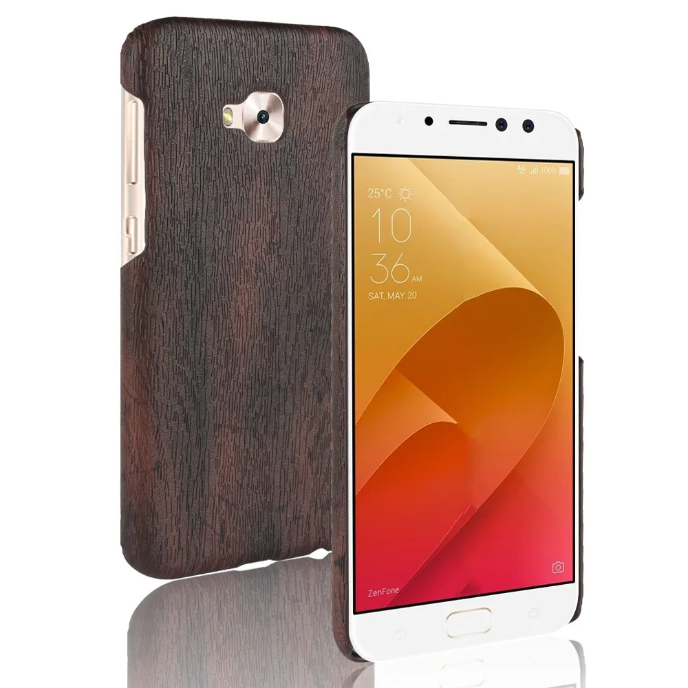Zenfone 4 Selfie Pro ZD552KL Case Cover Wood grain PU Leather Protective Hard For Coque Asus phone cases Capa | Мобильные телефоны