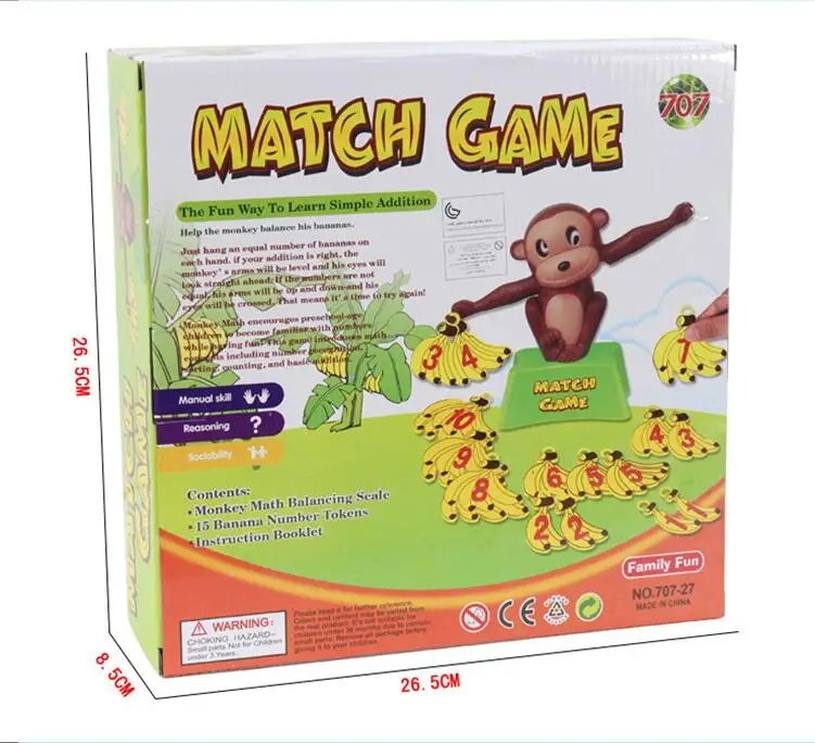 Match game Board Monkey Math Balancing Scale Number Balance Game Children Educational Toy to Learn add and subtract | Игрушки и хобби