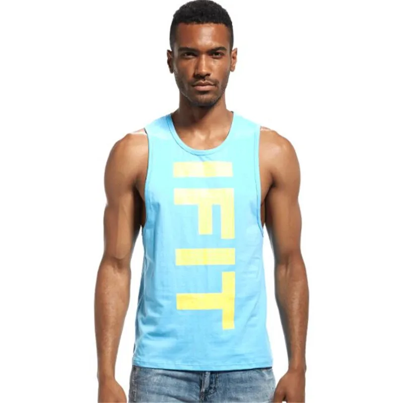 Новые мужские хлопковые майки безрукавки с глубоким вырезом и круглым