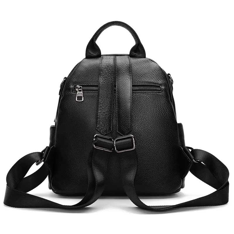 

Women Backpack High Quality New Fashion Classic Black Ladies Travel Daypack Genuine Leather Teenager Girls School Bags Mochila
