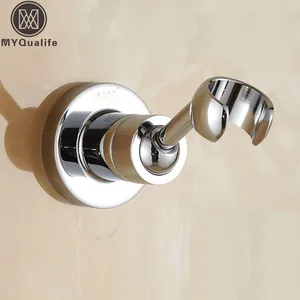 Настенный хромированный Кронштейн для ручного душа, держатель для ручного душа в ванную комнату, хромированная отделка, латунный материал