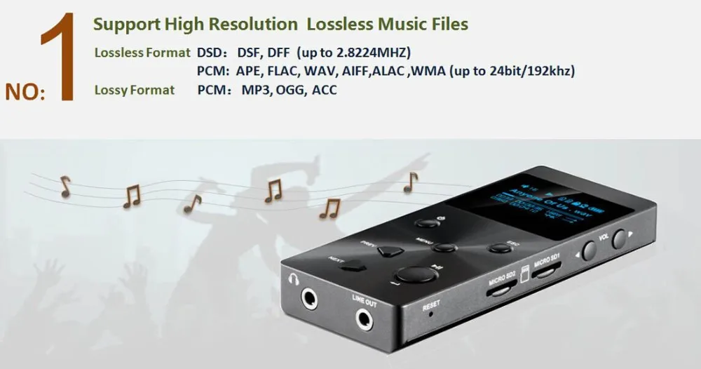 XDUOO X3 Профессиональный без потерь Hifi аудио MP3 музыкальный плеер с HD OLED экраном Поддержка APE/FLAC/ALAC/WAV/WMA/OGG mp3-плеер