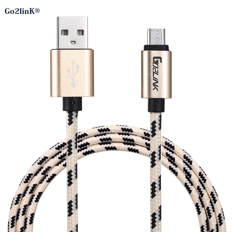 Нейлоновый Micro USB кабель быстрой зарядки Go2linK для Android передачи данных Galaxy