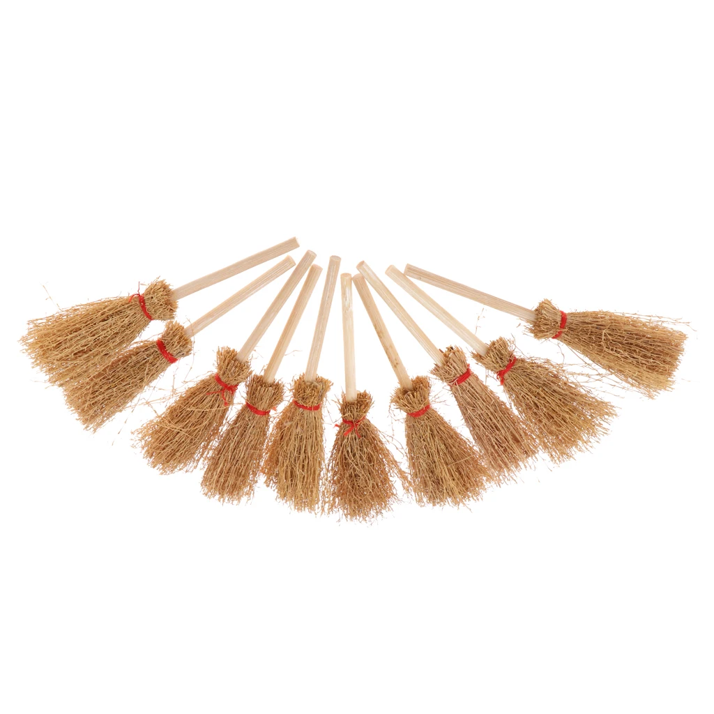 Кукольный домик миниатюрный деревянный бамбуковый набор со щеткой мини