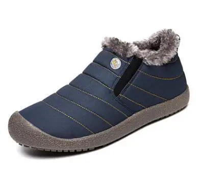 SXW6822 blue DAGNINO/Мужская зимняя повседневная обувь; мужские легкие лоферы; теплые водонепроницаемые мужские Нескользящие Зимние ботильоны; большие размеры 31,5 см - Цвет: SXW6822 blue