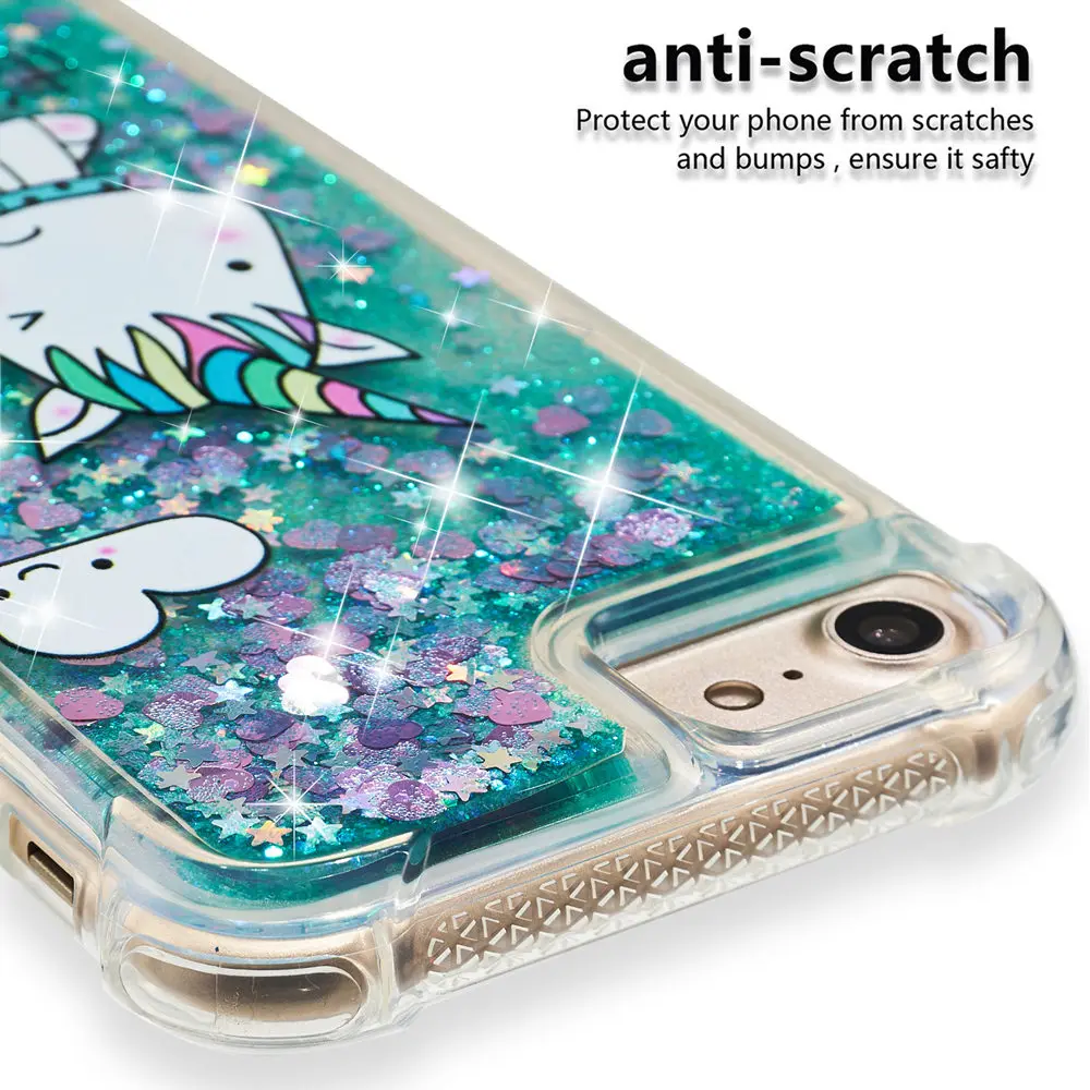 Glitter Stars Phone Cover for Apple iPhone 7 A1778 A1779 Dynamic Liquid Debris Quicksand Back Case 8 A1905 A1906 |