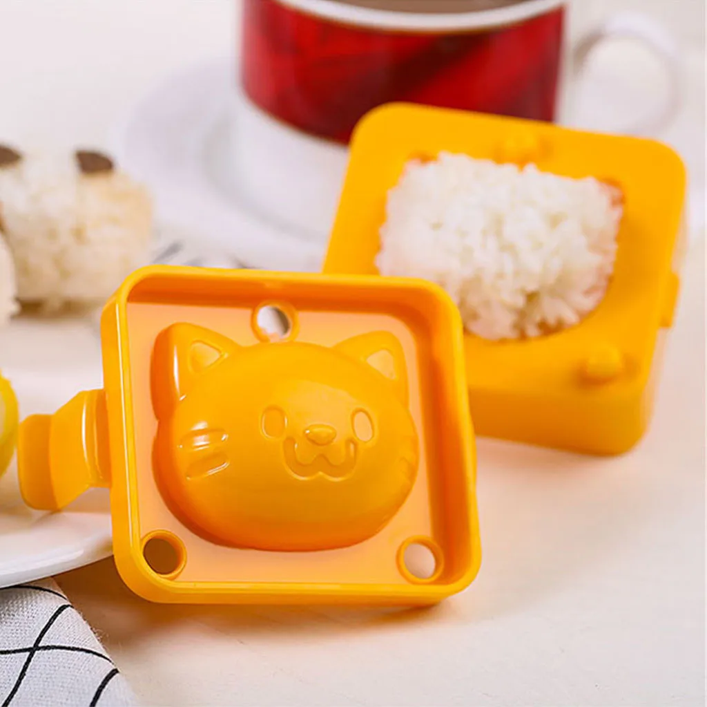 Футболки с рисунками милого смайлика и кота модели DIY риса миксер для теста формочка для суши набор креативная забавная завтрак форма для рисовых шариков резчик бенто Бутербродница инструменты