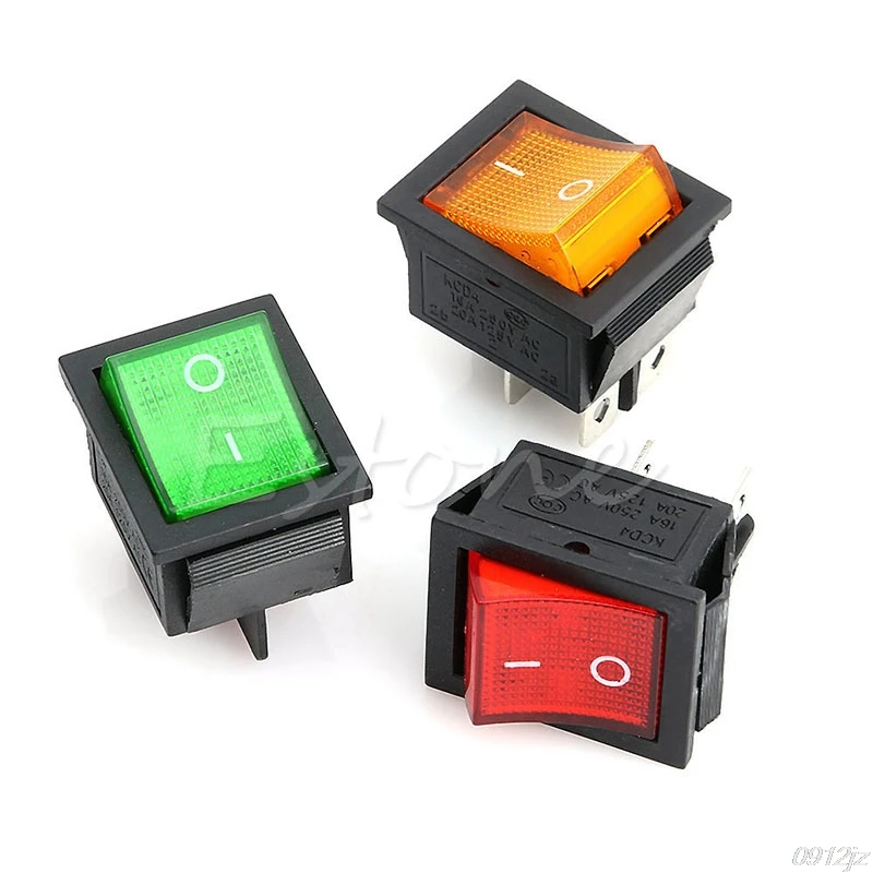 4 контактный клавишный выключатель для лампы вкл./выкл. 2 позиции DPST 16A/250V C90A новый