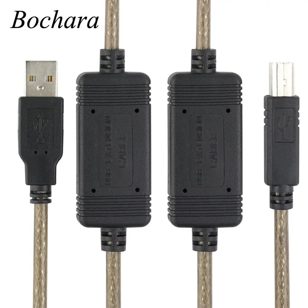 Кабель для принтера Bochara USB 2 0 Type A Male B Buit in Dual IC Chipset двойное экранирование (фольга +