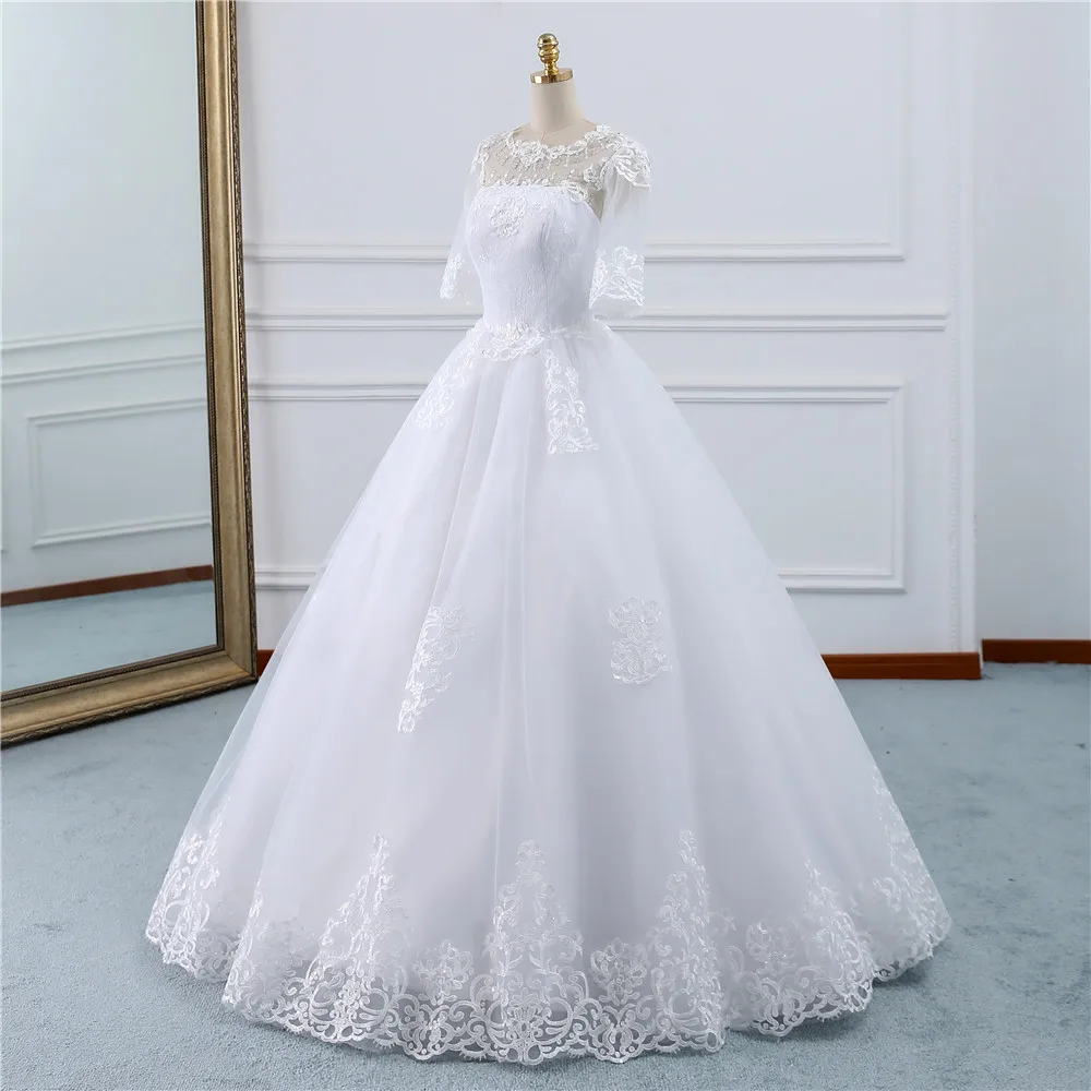 Fansmile Vestido De Noiva винтажное кружевное свадебное платье размера плюс заказное свадебное платье из Турции FSM-434F