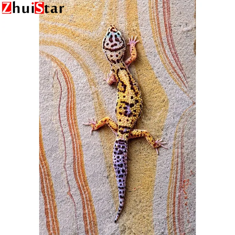 

Full square 5D DIY diamond painting Colorful gecko embroidery cross stitch mosaic home decoration rhinestones pictures WHH