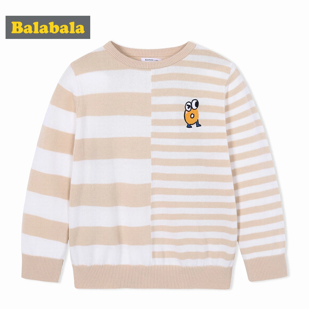 Balabala/2018 г. весенне-осенний Детский свитер свитера для мальчиков в цветную полоску