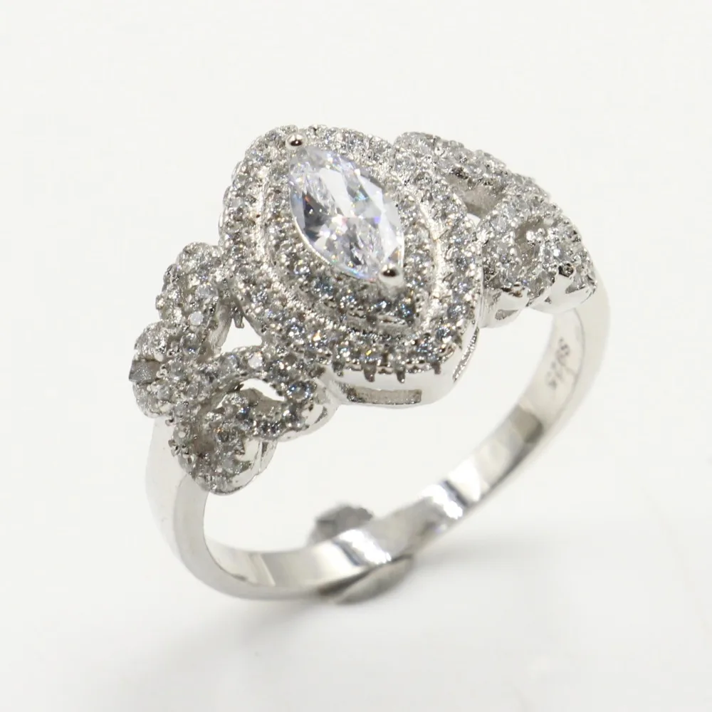 

Лучший подарок на день матери, Винтажные Ювелирные изделия, серебро 925 пробы, огранка маркиза, 5А, кубический цирконий, Женское Обручальное к...